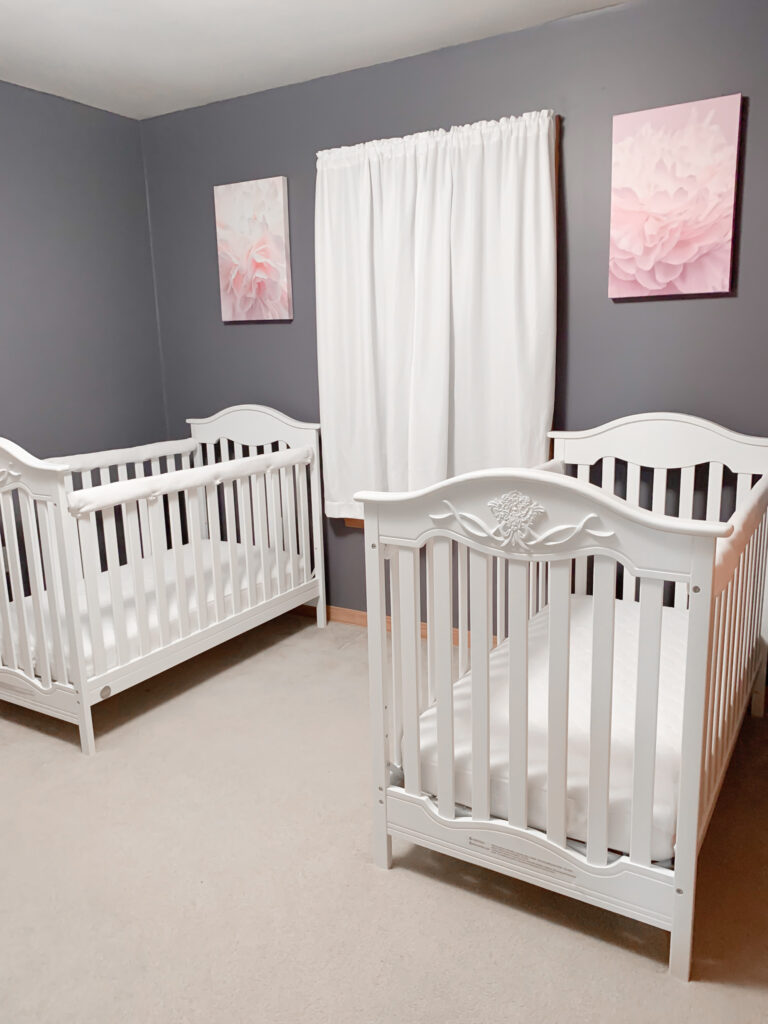 twin nursery setup